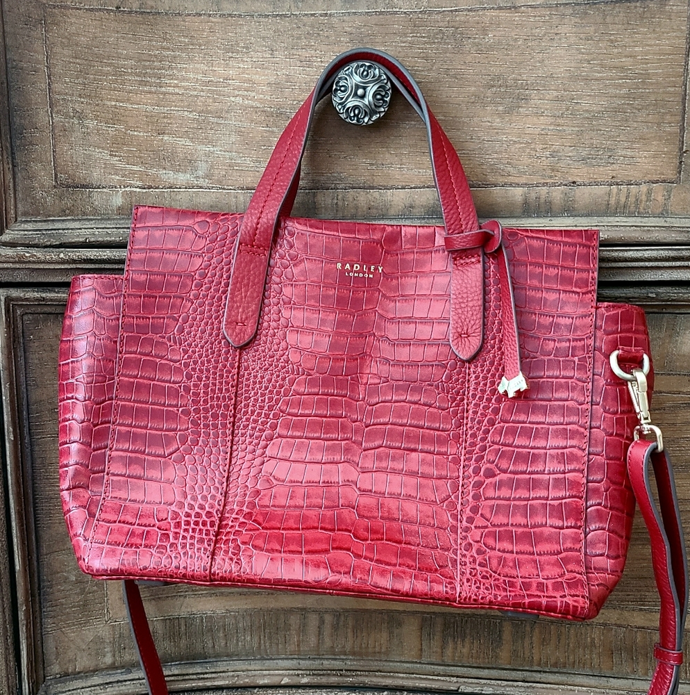 Radley London Red Croc-Embossed Leather Bag